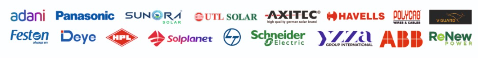 Product brand logos shown in the Vision Solar accessories catalogue